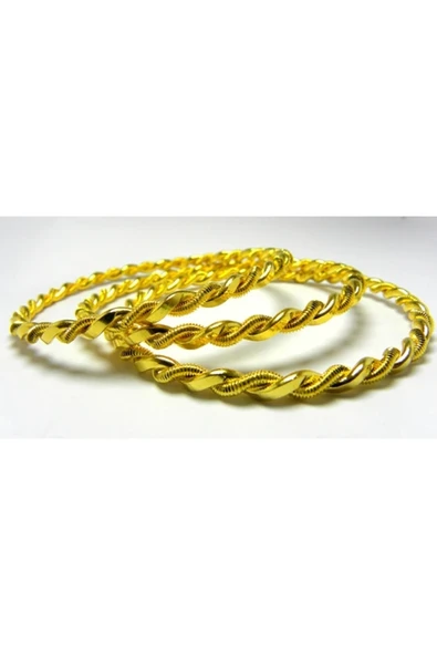 Vipfoni Altın Kaplama Çocuk Ikili Burma Bilezik 3 Adet ürün görseli