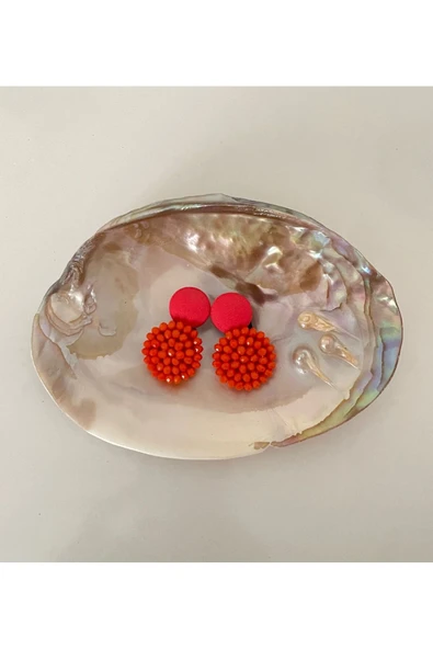 Vipfoni Turuncu Kristal Taşlı Küpe ürün görseli