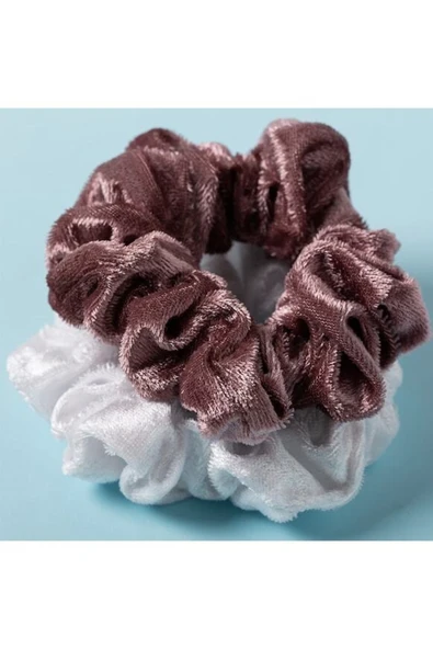 Vipfoni 2 Li Mürdüm Beyaz Kadife Saç Lastik Simit Toka ürün görseli