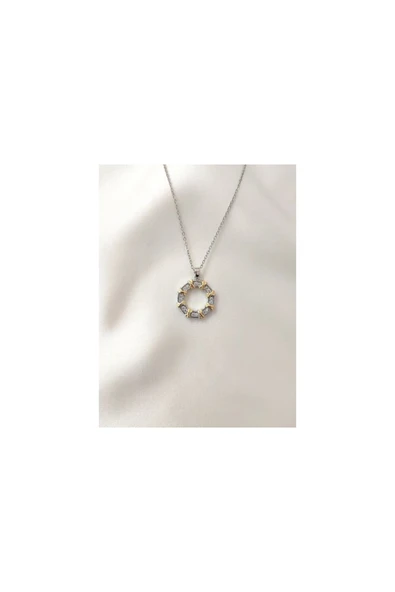 Vipfoni Xoxo Model Gümüş Renk Zirkon Taşlı Kadın Çelik Kolye - Resim 2