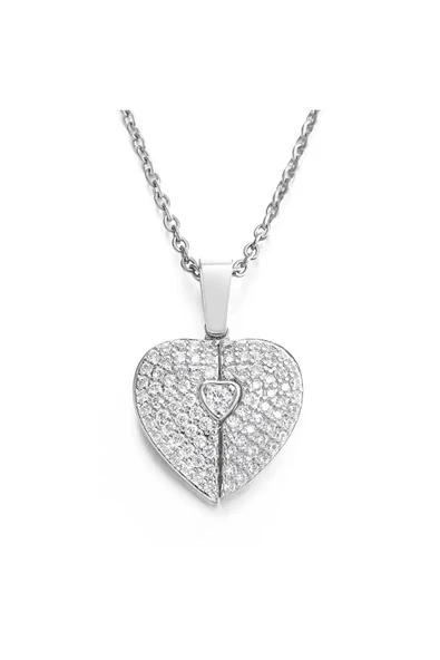 Vipfoni Özel Açılıp Kapanabilen Zirkon Taşlı Kalp Kolye ürün görseli