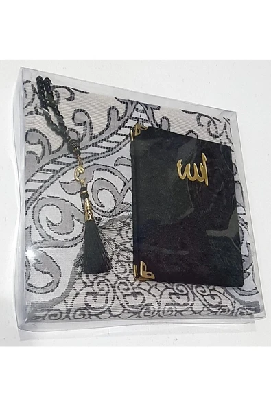 Vipfoni Kadife Kaplı Yasin Vavlı İnci Tesbih ve Seccade Set