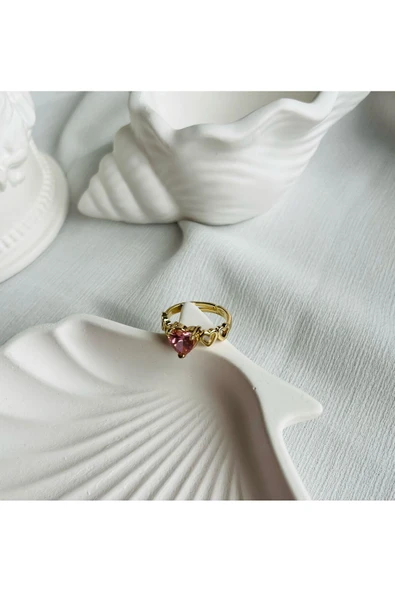 Vipfoni Sıralı Kalp Detaylı Model Kalp Yüzük - Resim 2