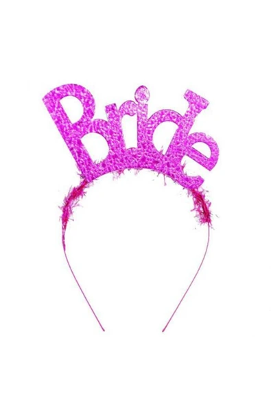 Vipfoni Tüylü Simli Bekarlığa Veda Partisi Bride Taç ürün görseli