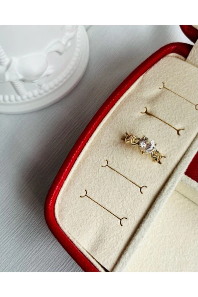 Vipfoni Sıralı Kalp Detaylı  Model Kalp Yüzük ürün görseli