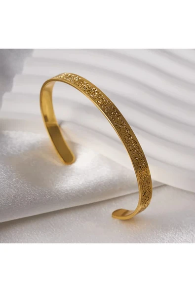 Vipfoni Uniseks Ayarlanabilir Ayetel Kürsi Yazılı Çelik Bileklik - Resim 2