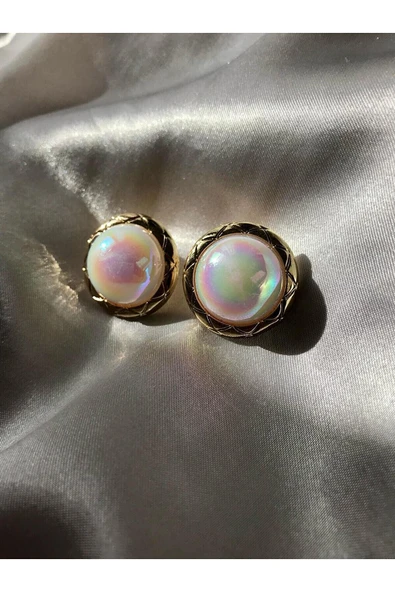 Vipfoni Sedefli Düğme Model Çelik Küpe - Resim 3