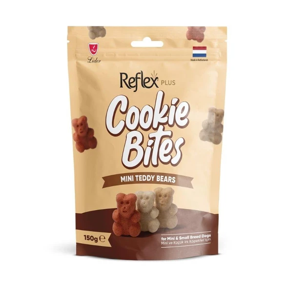 Reflex Plus Cookie Bites Mini Teddy Bears Küçük Irk Yetişkin Köpek Ödül Maması 150 gr ürün görseli 1