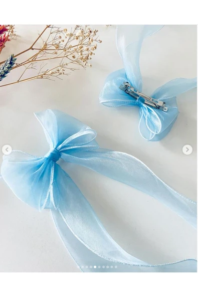 Vipfoni Organze Uzun Kuyruklu Fiyonk Otomatik Toka 2 Adet - Resim 3