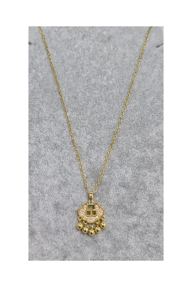 Vipfoni Zirkon Taşlı Çelik Kilit Kolye ürün görseli