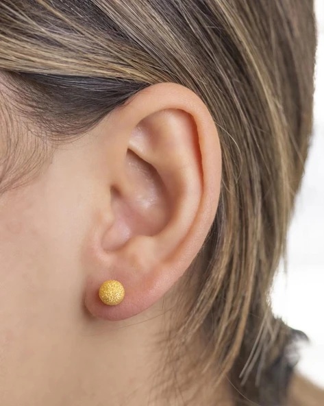 Yiğitbaşı Gold 22 Ayar Top Küpe