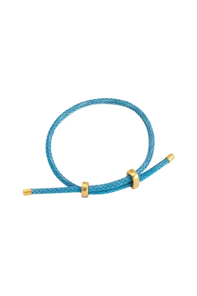 Vipfoni Unisex Renkli Örgü Ipli Ayarlanabilir Çelik Tel Bileklik - Resim 2