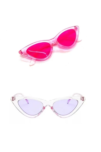 Vipfoni 2 Adet Şeffaf Cat Eye Çocuk Güneş Gözlüğü Özel Kutulu ürün görseli 1