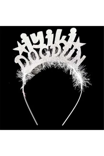 Vipfoni Tüylü Simli İyiki Doğdun Taç ürün görseli