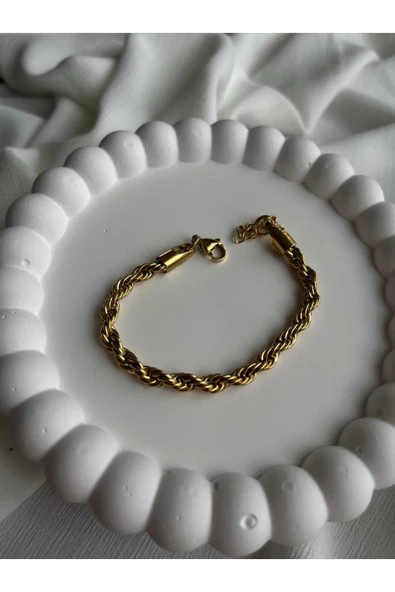 Vip Aksesuar Burgu Çelik Gold Bileklik ürün görseli