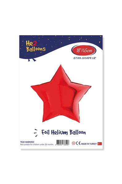 Vipfoni Yıldız Folyo Balon 18" - Kırmızı ürün görseli