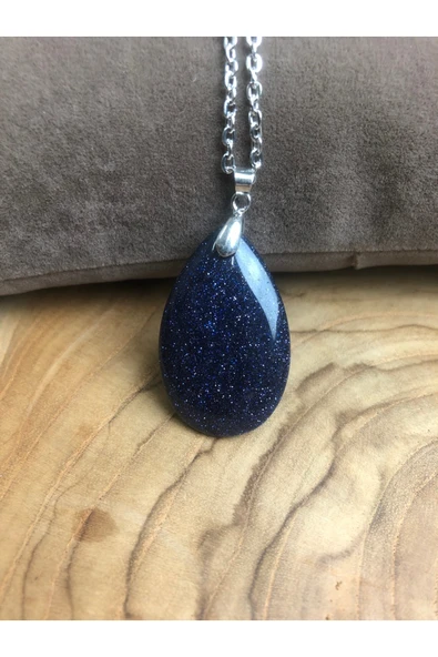 Vipfoni Damla Model Lacivert Yıldız Taşı Kolye ürün görseli 1