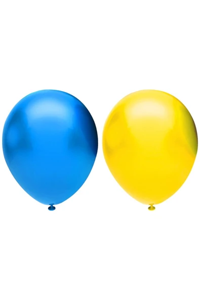 Vipfoni Metalik Balon Sarı Mavi 25 Adet ürün görseli