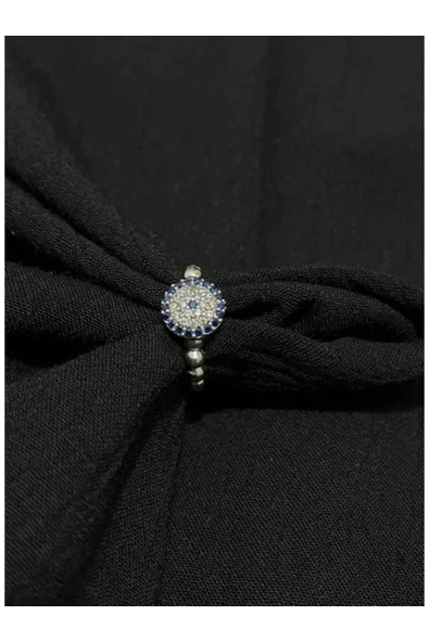 Vipfoni Zirkon Taşlı Nazar Boncuğu Gümüş Kaplama Yüzük ürün görseli