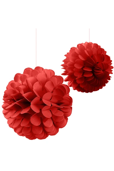 supertrend KF073 Kırmızı Kağıt Top Süs 2li ürün görseli 1