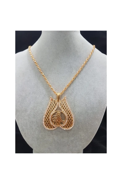 Vipfoni Kaplama Lale Tuğralı Kolye ürün görseli