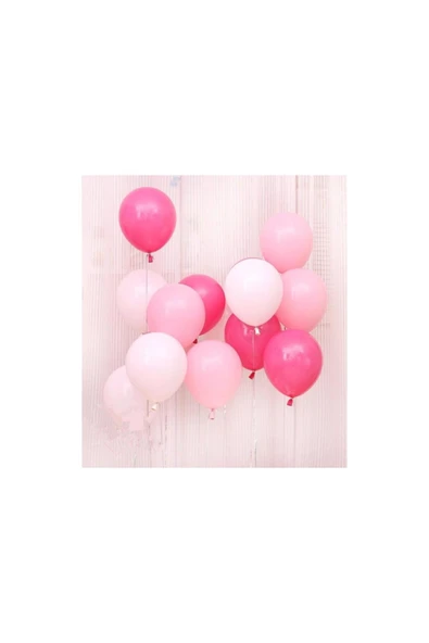 Vipfoni Metalik Balon Fuşya - Pembe - Beyaz 10 Adet ürün görseli