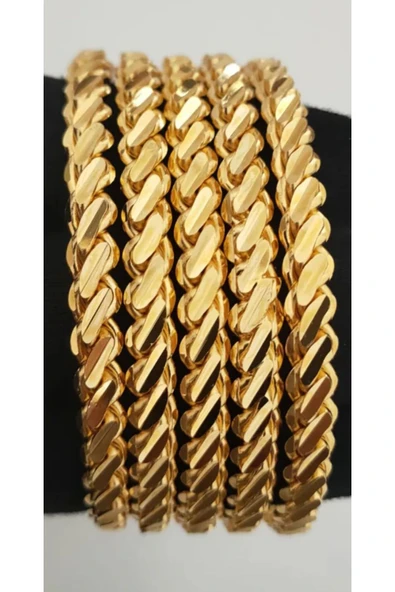 Vipfoni Altın Kaplama 3 Burmalı Kalın Adana Burma Bilezik 2 Adet ürün görseli