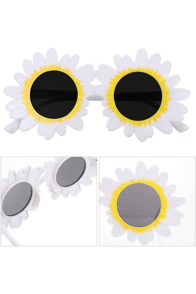 Vipfoni Beyaz Renk Papatya Şekilli Parti Gözlüğü ürün görseli 1