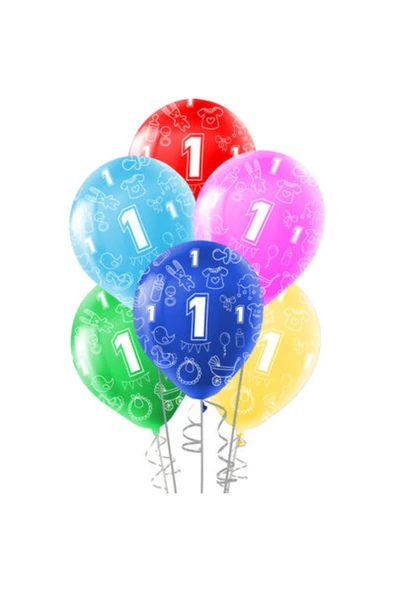 Vipfoni 1 Yaş Baskılı Balon – 10 Adet ürün görseli