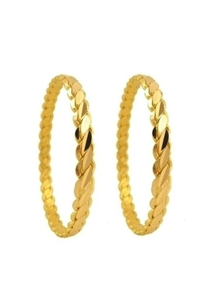 Vipfoni Altın Kaplama 3 Burgulu Adana Burması Çocuk Bilezik 2 Adet ürün görseli 1