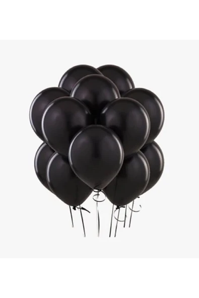 as balon Siyah Metalik Balon 10 Adet ürün görseli