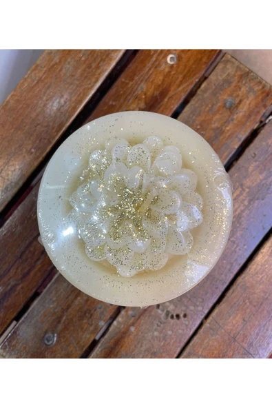 Vipfoni Pasta Şeklinde Dekoratif Şakayık Çiçekli Mum - Resim 2