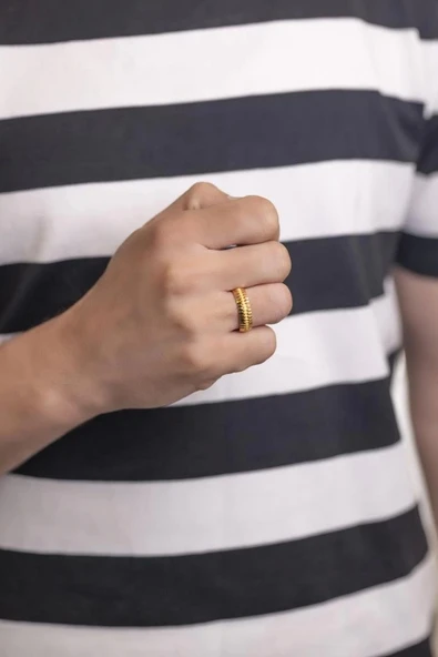 Yiğitbaşı Gold 22 Ayar Erkek Alyans Yüzük - 2