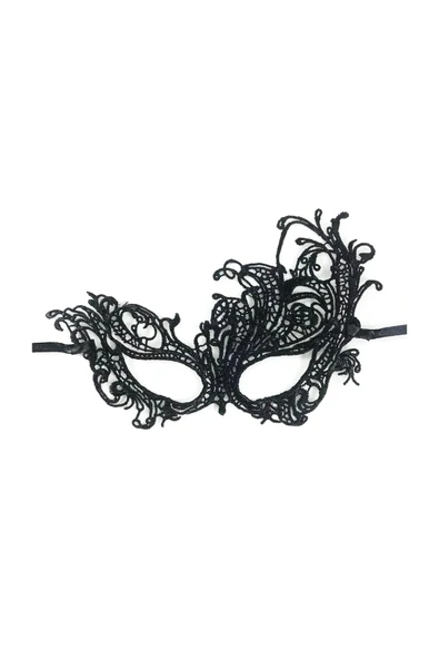 Vipfoni Altın Renk Dantel Kesim Maske Altın Renk İncili Parti Maskesi - Resim 2