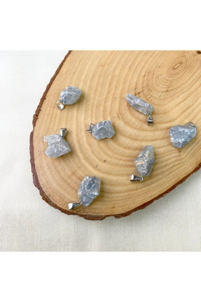 Vipfoni Kalsedon Taşı Doğal Taş Kolye Ucu ve Zincir ürün görseli