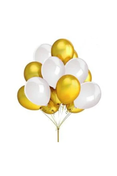 Hasırcı Grup Metalik Balon Beyaz Gold 25 Adet - 1