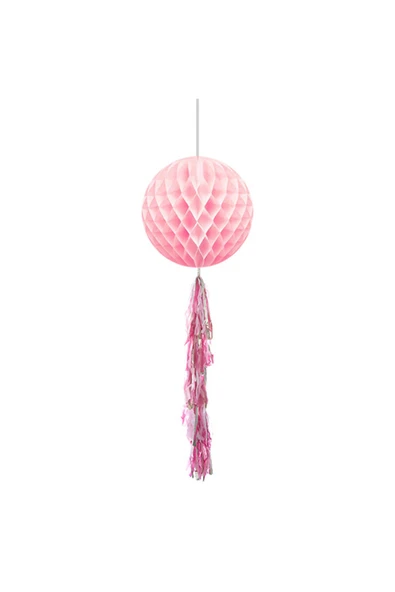 PATİKA PARTİEVİ KF091 Pembe Püsküllü Petekli Kağıt Süs 30cm ürün görseli