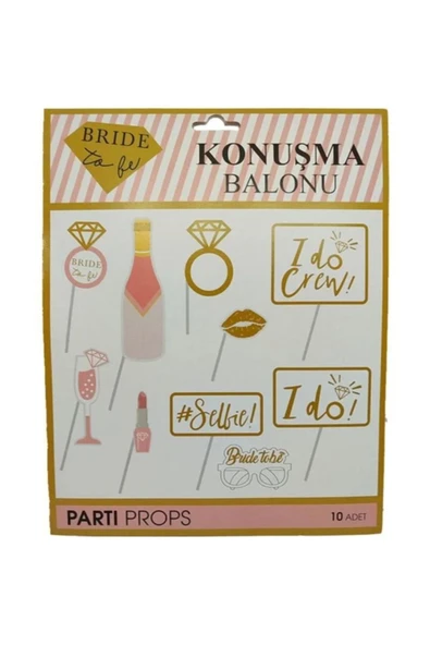 Vipfoni Bride to be Bekarlığa Veda Partisi Konuşma Balonu Seti İngilizce ürün görseli