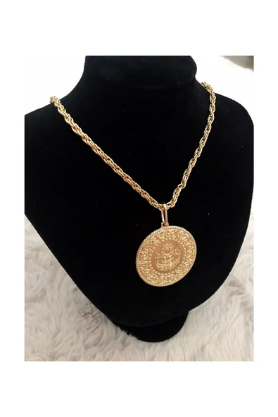 Vipfoni Burgu Zincirli Altın Kaplama Yarım Altın Görünümlü kolye ürün görseli