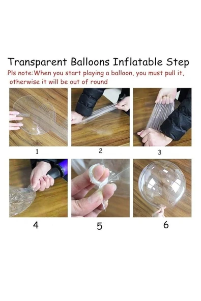 Vipfoni Simli Yuvarlak Şeffaf Balon 24 İnç - Resim 4