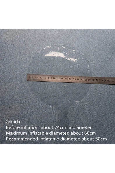 Vipfoni Simli Yuvarlak Şeffaf Balon 24 İnç - Resim 3