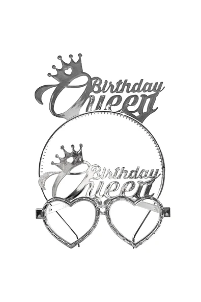 Vipfoni Birthday QueenTaç Gözlük 2'li Set ürün görseli