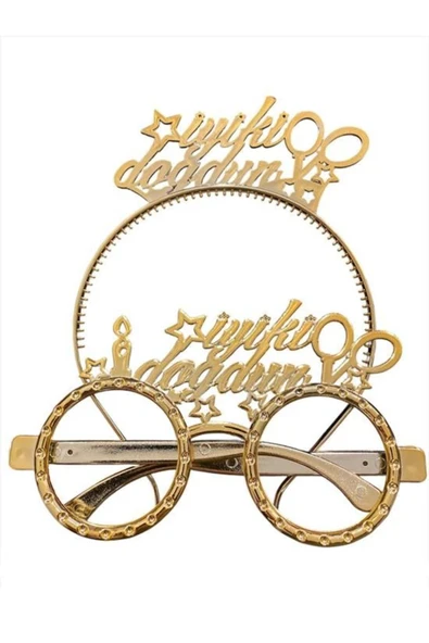 Vipfoni İyiki Doğdun Taç Gözlük 2'li Set ürün görseli