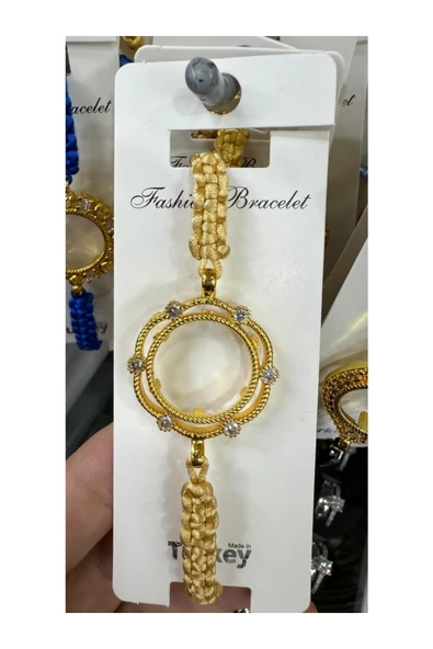 Vipfoni İçi Boş Doldurulabilen Altın Kaplama İp Örgülü Bileklik M16 ürün görseli 1