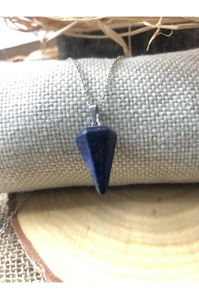 Vipfoni Piramit Pandül Model Lapis Taşı Doğal Taş Kolye ürün görseli