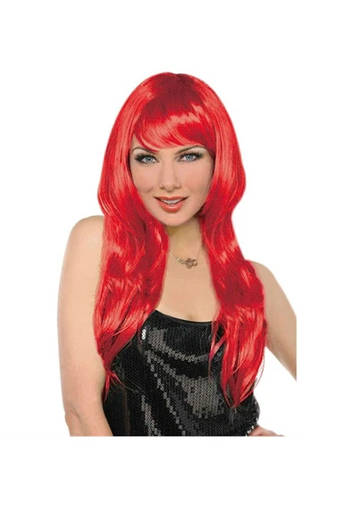 Samur Kırmızı Uzun Parti Peruk ürün görseli