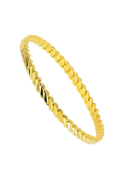 Vipfoni Altın Kaplama 3 Burmalı Kalın Adana Burma Bilezik 2 Adet - Resim 2