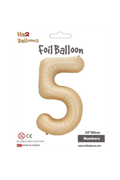 Vipfoni 5 Rakam Karamel Folyo Balon 34" ürün görseli
