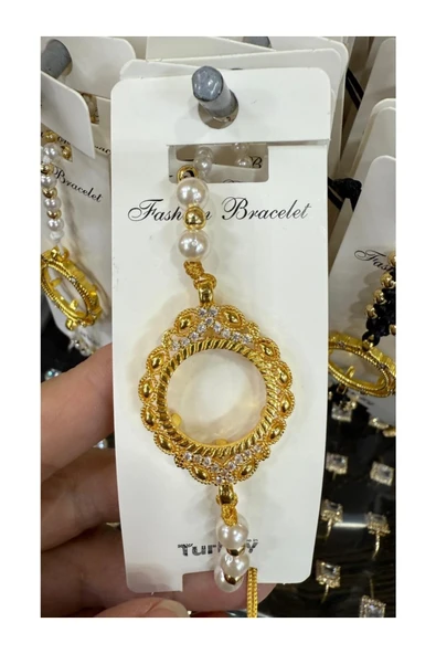 Vipfoni İçi Boş Doldurulabilen Altın Kaplama İncili Bileklik M3 ürün görseli