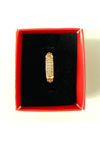 Vipfoni Minimal Zirkon Taşlı Gold Kaplama Alyans Yüzük - Resim 3